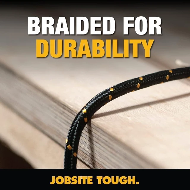 Alt view image 2 of 5 - DEWALT Heavy Duty 2-Pack Durable iPhone Charger Cord, Apple Mfi, 4ft