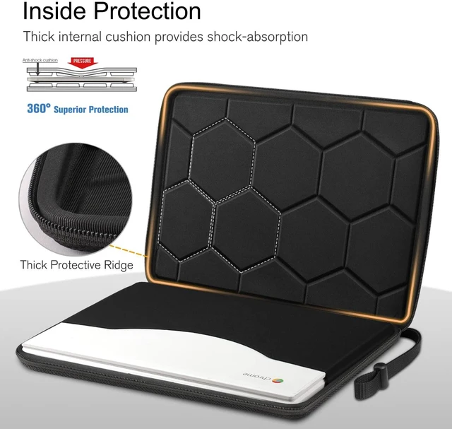 Alt view image 4 of 5 - FINPAC Hard Laptop Sleeve Case for 11.6 inch Chromebook Waterproof Black