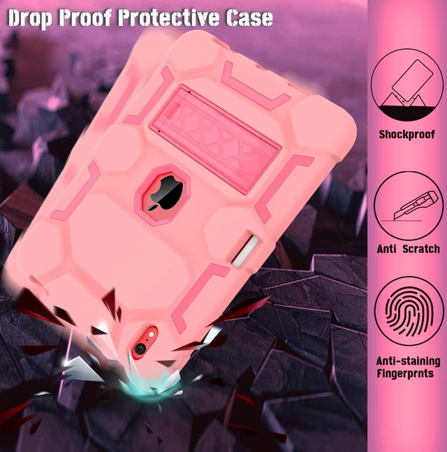 Alt view image 5 of 5 - CCMAO Case for iPad (A16) 11th/10th Generation(2025/2022), iPad 10th Case with Kickstand & Pencil Holder, Heavy Duty Shockproof Hybrid Three Layer Protective Cover for iPad 11/10, Rose Gold+Rose