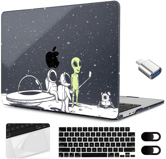 Main image of MEEgoodo Case for M5/M4/M3/M2 MacBook Air 15 inch Case 2026 2025 2024 2023, Laptop Shell Fit Model (A3448/A3241/A3114/A2941) for MacBook Air 15.3-inch, Astronauts & Alien