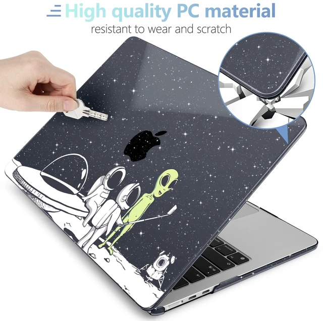 Alt view image 3 of 5 - MEEgoodo Case for M5/M4/M3/M2 MacBook Air 15 inch Case 2026 2025 2024 2023, Laptop Shell Fit Model (A3448/A3241/A3114/A2941) for MacBook Air 15.3-inch, Astronauts & Alien