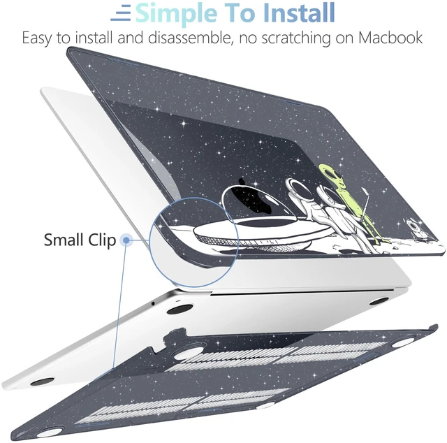 Alt view image 4 of 5 - MEEgoodo Case for M5/M4/M3/M2 MacBook Air 15 inch Case 2026 2025 2024 2023, Laptop Shell Fit Model (A3448/A3241/A3114/A2941) for MacBook Air 15.3-inch, Astronauts & Alien