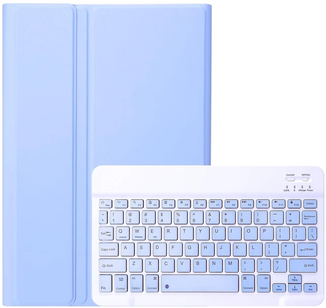 Main image of Lrufodya Keyboard Case with Pen Slot for Galaxy Tab A9 Plus 2023 / A9+ 5G 11 Inch (SM-X210/X216/X218) Folio Tablet Cover with Magnetic Detachable Wireless Keyboard Multi-Angle Stand (Ice Blue)