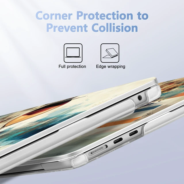 Alt view image 3 of 5 - Lepeoac Case for 2026/2025/2024/2023 MacBook Air 15-inch Laptop Release M5 A3448 /M4 A3241 /M3 A3114 /M2 A2941, Stylish Protective Hard Shell Cover for MacBook Air 15.3 inch, Brain & Hourglass
