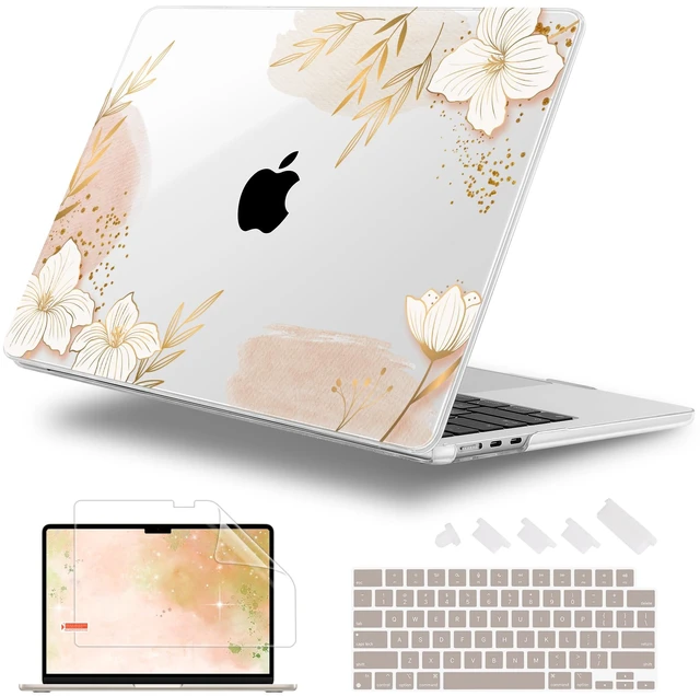 Main image of Lepeoac for 2026 MacBook Air 13-inch Laptop Case M5 2026 M4 2025 M3 2024 M2 2022 Release Model A3449 A3240 A3113 A2681, Plastic Hard Shell Cover for MacBook Air 13.6 inch, Floral P295