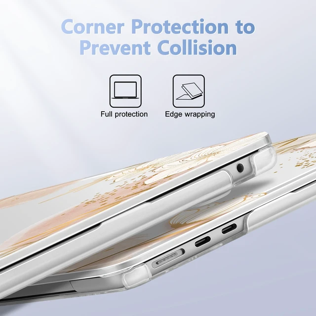 Alt view image 3 of 5 - Lepeoac for 2026 MacBook Air 13-inch Laptop Case M5 2026 M4 2025 M3 2024 M2 2022 Release Model A3449 A3240 A3113 A2681, Plastic Hard Shell Cover for MacBook Air 13.6 inch, Floral P295