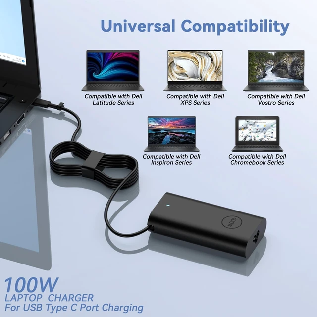 Alt view image 4 of 5 - 100W USB-C Charger Compatible with Dell Precision/XPS/Pro 14 13 16 Plus