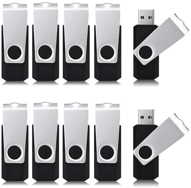 Main image of Aiibe 8GB Flash Drive 10 Pack 8GB USB Flash Drives Thumb Drive Bulk USB 2.0 Memory Stick USB Drive, Black