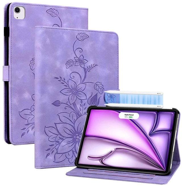 Main image of KEFBWAO Case for iPad Air 13 Inch M4/M3/M2 (2026/2025/2024), Auto Wake/Sleep Supports Pencil Pro and Pencil(USB-C) Magnetic Multi-Angle Viewing Clasp Cover, Purple