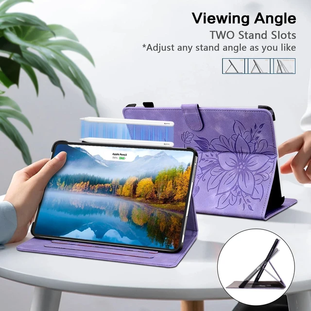Alt view image 4 of 5 - KEFBWAO Case for iPad Air 13 Inch M4/M3/M2 (2026/2025/2024), Auto Wake/Sleep Supports Pencil Pro and Pencil(USB-C) Magnetic Multi-Angle Viewing Clasp Cover, Purple