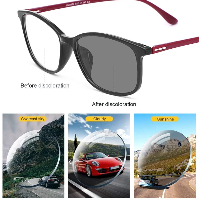 Alt view image 2 of 5 - MIRYEA Blue Light Blocking Computer Reading Glasses Photochromic Anti Glare Sunglasses