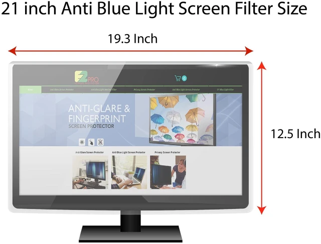 Alt view image 2 of 5 - Anti Blue Light Screen filter for 21.5 Inches Widescreen Desktop Monitor, Blocks Excessive Harmful Blue Light, Reduce Eye Fatigue and Eye Strain