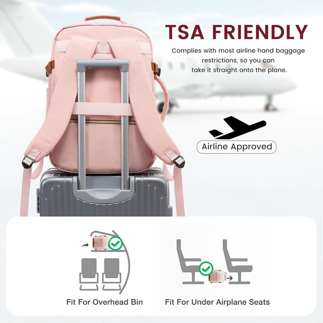 Alt view image 3 of 5 - LOVEVOOK 40L Large Travel Backpack for Women Men, 17 Inch Carry on Backpack for Traveling on Airplane, Personal Item Travel Bag Airline Approved, Business Causal Weekender Backpacks