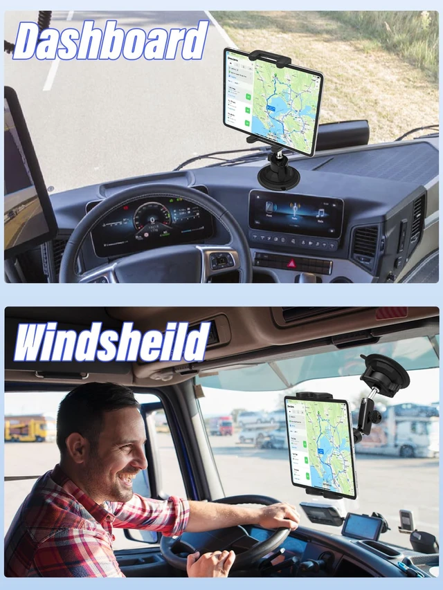 Alt view image 2 of 5 - LYFICCS Heavy Duty Truck Tablet Mount, Suction Cup Tablet Holder