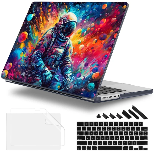 Main image of Lepeoac Case for M5 MacBook Pro 14 inch 2026 Model A3427 A3426 Fit 2025-2021 Model A3434 A3112 M4 A3112 A3401 A3185 M3 A2918 A2992 M2 A2779 M1 A2442 Pro/Max Cover, Colorful Astronaut