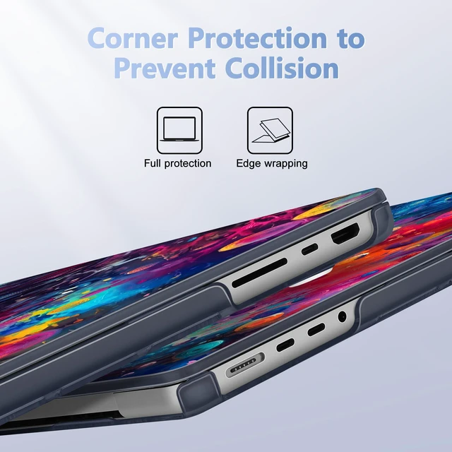 Alt view image 3 of 5 - Lepeoac Case for M5 MacBook Pro 14 inch 2026 Model A3427 A3426 Fit 2025-2021 Model A3434 A3112 M4 A3112 A3401 A3185 M3 A2918 A2992 M2 A2779 M1 A2442 Pro/Max Cover, Colorful Astronaut