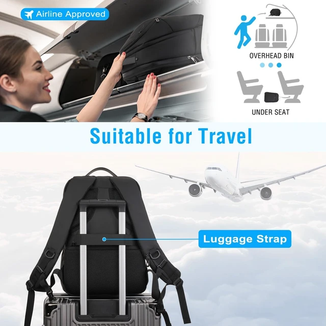 Alt view image 4 of 5 - MOSISO 15.6-16 inch Waterproof Laptop Backpack, Business Commute Backpack