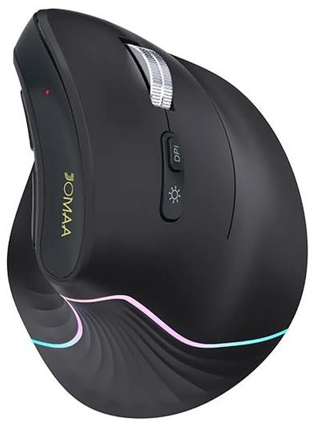 Main image of JOMAA Wireless Vertical Mouse, Multi-Device Bluetooth 5.2 & 2.4G Ergonomic Mouse with RGB Lighting, 4000 CPI, 500mAh Rechargeable, for Laptop, PC, Computer, Mac, Windows,Android, Desktop