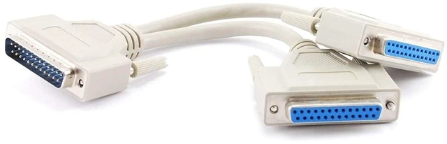 Main image of CablesOnline 8 inch DB25 Parallel Male/Dual Female Y-Splitter Printer Cable (YS-005)