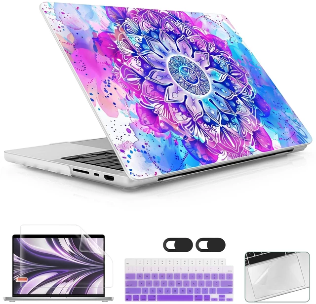 Main image of Lepeoac Case for 2026 MacBook Pro 14-inch M5 M4 M3 M2 M1 Pro/Max Chip, Release 2026 2025-2021, Model A3427 A3426 A3434 A3112 A3401 A3185, Plastic Hard Shell Case with Keyboard Cover, Mandala