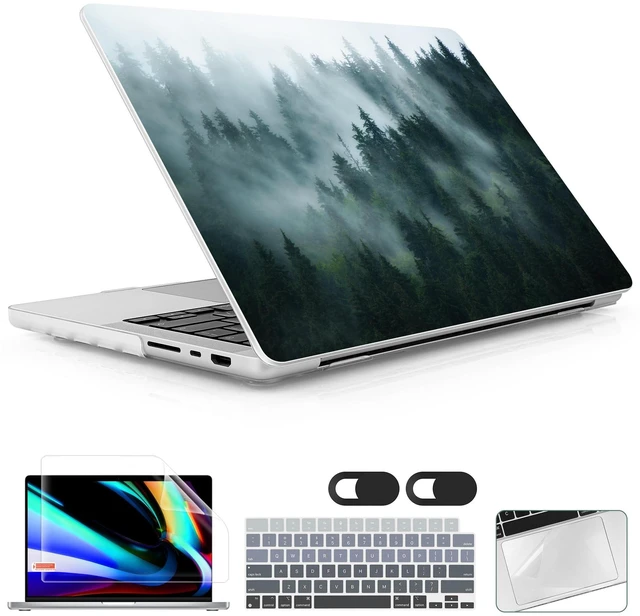 Main image of Lepeoac Case for 2026 MacBook Pro 14-inch M5 M4 M3 M2 M1 Pro/Max Chip, Release 2026 2025-2021, Model A3427 A3426 A3434 A3112 A3401 A3185, Plastic Hard Shell Case with Keyboard Cover, Forest