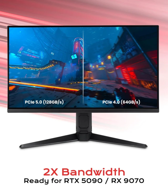 Alt view image 4 of 5 - LINKUP PCIE 5.0 Riser Cable ^^ for Vertical GPU Mount ^^ Right Angle ^^ Graphics Card GPU Ready ^^ Usable with PCIe 4.0 & RX 9070/ RTX5090 ^^ 25cm (Total Length: 29cm)