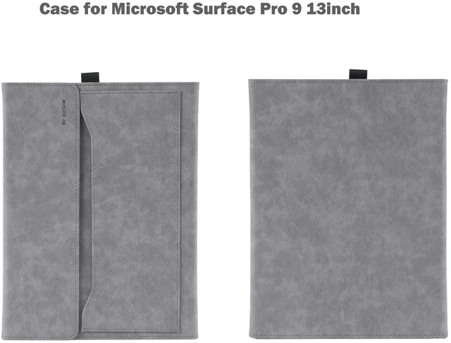 Alt view image 2 of 5 - Case Cover for Microsoft Surface pro 11 & pro10 /9/8 Tablet,13 Inch PU Leather Shell Compatible with Type Cover and Stylus Holder (Grey)