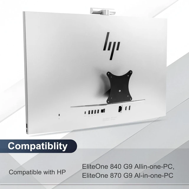Alt view image 3 of 5 - Monitor Arm/Mount VESA Bracket Adapter Compatible with HP EliteOne 840 G9, 870 G9 All-in-One PC 100 * 100mm 75 * 75mm Black