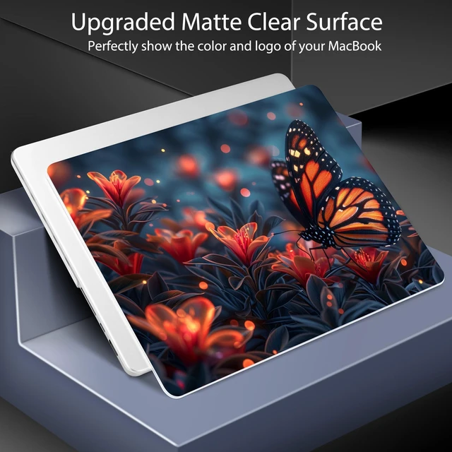 Alt view image 3 of 5 - Lepeoac Case for 2026-2021 MacBook Pro 16-inch M5, Butterflies Flowers