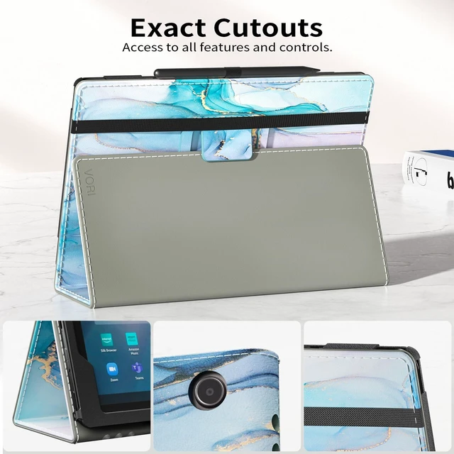 Alt view image 5 of 5 - VORI Case for Kindle Fire Max 11 Tablet (13th Generation, 2023 Release), Slim Folding Stand Folio Cover with Auto Wake/Sleep & Hand Strap for All-New Fire 11 Max Tablet, Dreamy Marble