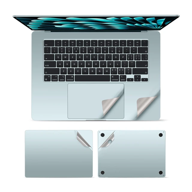 Alt view image 3 of 5 - 4 in 1 Ultra Thin 3M Vinyl Full Size Laptop Skin Cover Palm Rest Protector Sticker for 2026 MacBook Air 15 Inch M5 A3448 and 2023~2025+ Air 15" M2 M3 M4 (Model: A2941/ A3114/A3241) - Blue