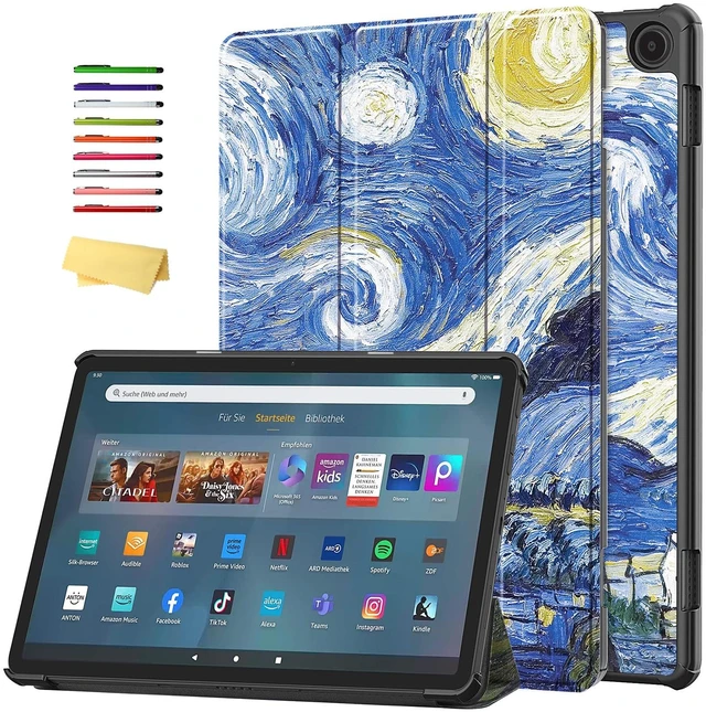 Main image of UUcovers for Kindle Fire Max 11 Tablet Case (13th Generation, 2023 Release) 11" Slim Folio Trifold Stand Smart Hard Lightweight Cover for Fire Max 11 with Auto Wake/Sleep, Starry Night Van Gogh