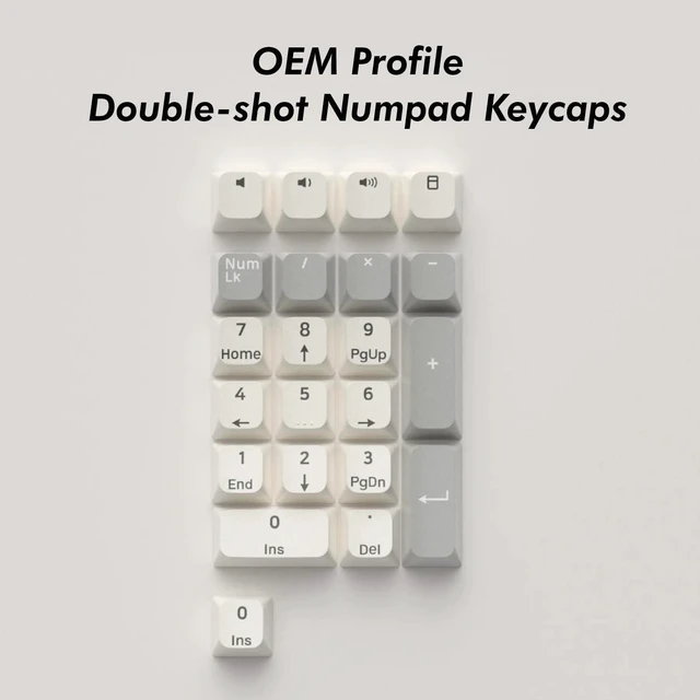 Alt view image 4 of 5 - KBDcraft 01Adam 20% Numpad, 17-Key, Lego-Compatible Case, PBT Keycaps, Gasket Mount, Hot-swappable, Wired, Linear Switch, RGB, QMK, Vial for Win/Mac, Full Kit, White