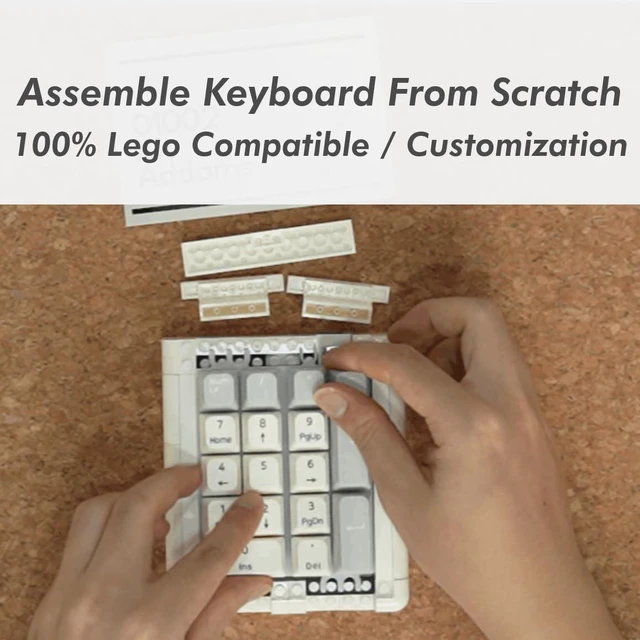 Alt view image 3 of 5 - KBDcraft 01Adam 20% Numpad, 17-Key, Lego-Compatible Case, PBT Keycaps, Gasket Mount, Hot-swappable, Wired, Linear Switch, RGB, QMK, Vial for Win/Mac, Full Kit, White