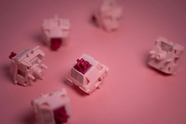 Alt view image 2 of 5 - KPREPUBLIC Sarokeys X Geon Strawberry Wine Red Switch V2 Linear Switch MX Stem for Gaming Mechanical Keyboard Pre Lubed Long Spring LY Y3 (Sarokeys Wine Red V2 Switch x110)
