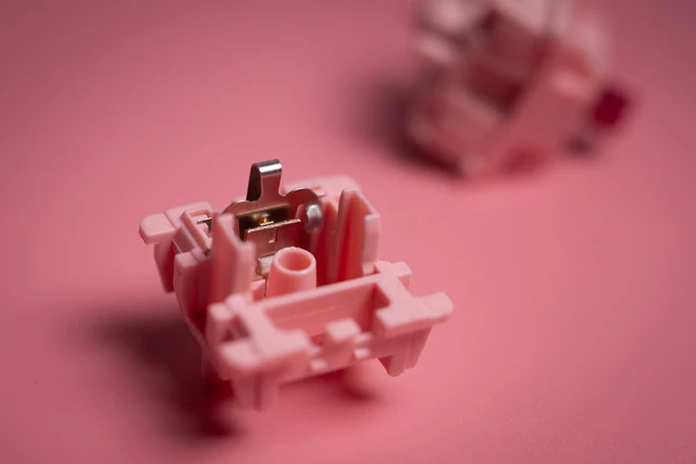 Alt view image 4 of 5 - KPREPUBLIC Sarokeys X Geon Strawberry Wine Red Switch V2 Linear Switch MX Stem for Gaming Mechanical Keyboard Pre Lubed Long Spring LY Y3 (Sarokeys Wine Red V2 Switch x110)