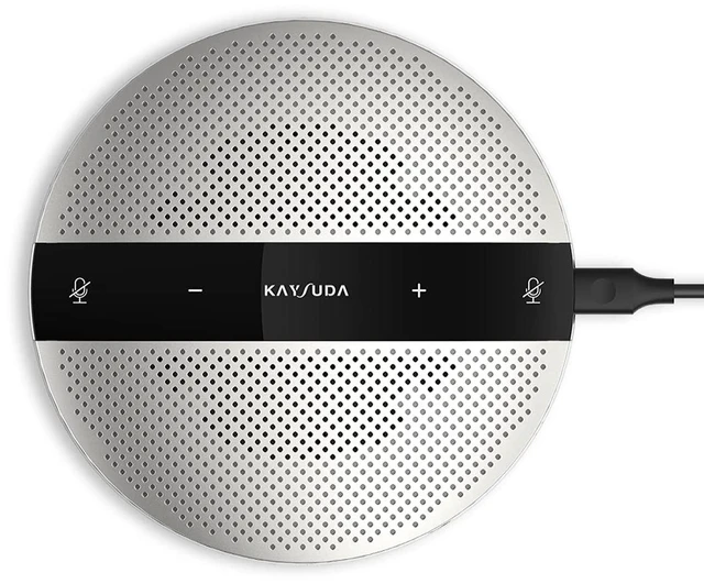 Main image of KAYSUDA USB Speaker Phone 360 Omnidirectional Microphone Portable Conference Speakerphone Echo Cancellation for Teams, Zoom, VoIP Calls, Webinar, Phone, Call Center, Recording