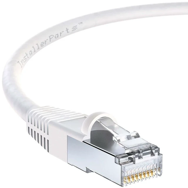 Main image of InstallerParts (10 Pack Ethernet Cable CAT6 Cable Shielded (SSTP/SFTP) Booted 5 FT - White - Professional Series - 10Gigabit/Sec Network/High Speed Internet Cable, 550MHZ