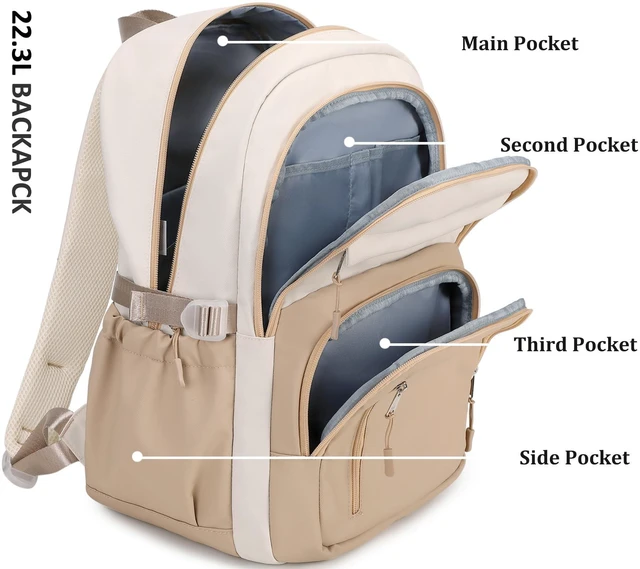 Alt view image 3 of 5 - JIANYA Laptop Backpack for College Women Travel Backpack Big Student School Bag, Water Resistant Fits 15.6" Notebook