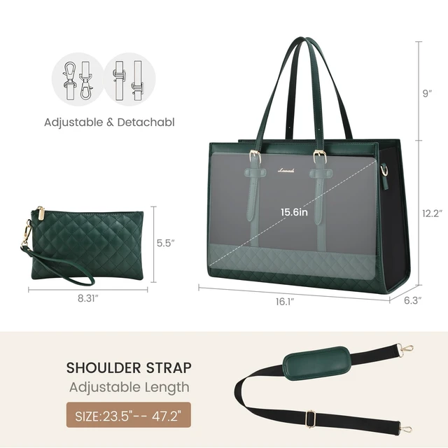 Alt view image 3 of 5 - LOVEVOOK Laptop Bag for Women, 15.6 Inch Computer Tote Bags Purse for Work
