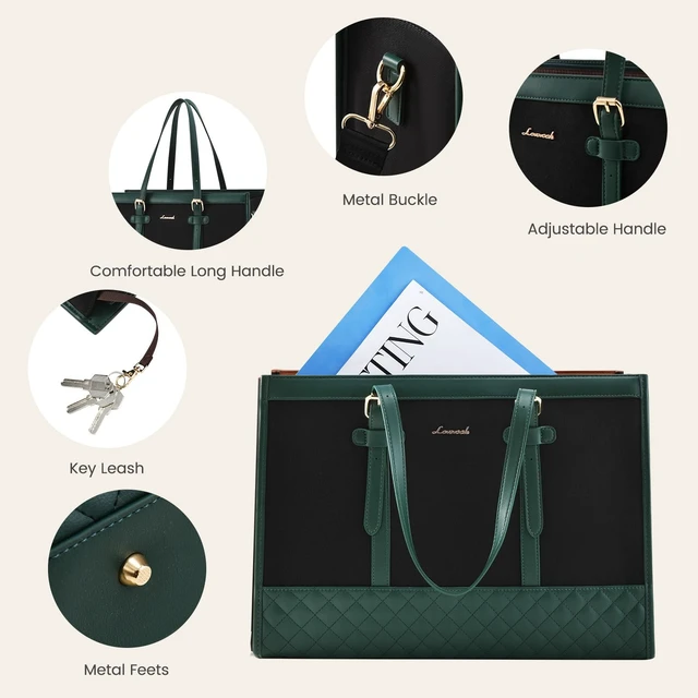 Alt view image 5 of 5 - LOVEVOOK Laptop Bag for Women, 15.6 Inch Computer Tote Bags Purse for Work