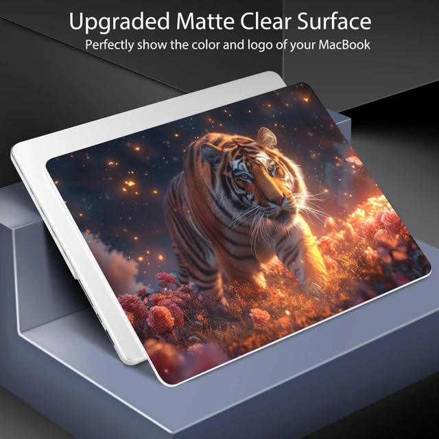 Alt view image 3 of 5 - Lepeoac Case for 2026 MacBook Pro 14-inch M5 M4 M3 M2 M1 Pro/Max Chip, Release 2026 2025-2021, Model A3427 A3426 A3434 A3112 A3401 A3185, Plastic Hard Shell Case with Keyboard Cover, Dream Tiger