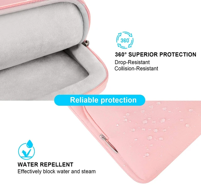 Alt view image 4 of 5 - Lacdo 360 Protective Laptop Shoulder Bag for 15 inch MacBook Air M5/A3448 (2026), M4 A3241 2025, M3 A3114, M2 A2941 2024-2023, 15 inch MacBook Pro A1990 A1707, Dell XPS 15 Computer Case Bag, Pink