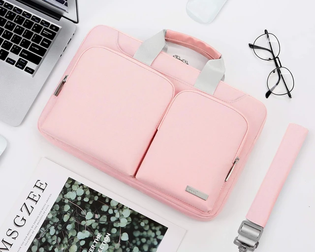 Alt view image 3 of 5 - Lacdo 360 Protective Laptop Shoulder Bag for 15 inch MacBook Air M5/A3448 (2026), M4 A3241 2025, M3 A3114, M2 A2941 2024-2023, 15 inch MacBook Pro A1990 A1707, Dell XPS 15 Computer Case Bag, Pink