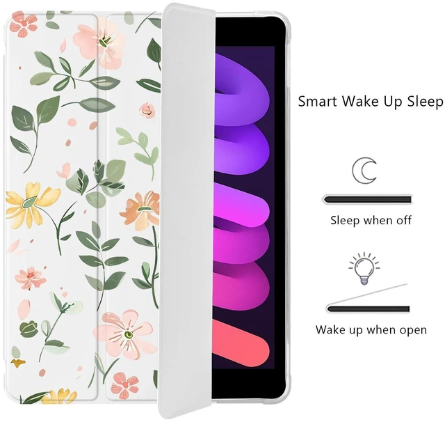 Alt view image 3 of 5 - Cute Floral Leaves for iPad mini 7 A17 Pro Case for iPad mini 6