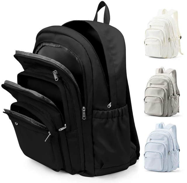 Main image of Black School Backpack For Women Men, College Backpack with Lots of Pockets