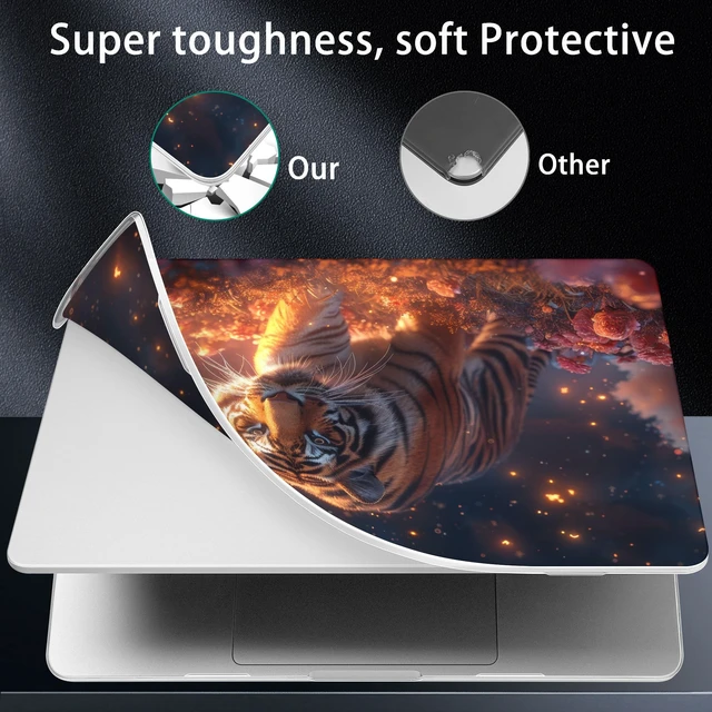 Alt view image 4 of 5 - Lepeoac for 2026 MacBook Air 13-inch Laptop Case M5 2026 M4 2025 M3 2024 M2 2022 Release Model A3449 A3240 A3113 A2681, Hard Shell Cover for MacBook Air 13.6 inch, Dream Tiger