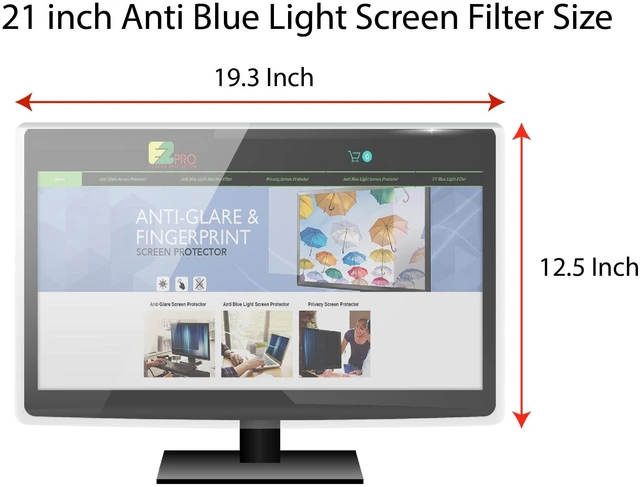 Alt view image 2 of 5 - Premium Anti Blue Light Screen filter for 21.5 Inches Computer Monitor, Screen Filter Size is 12.5" Height x19.3" Width, Blocks Harmful Blue Light, Reduce Digital Eye Strain Help Sleep Better