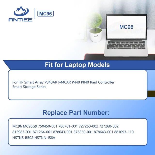 Alt view image 3 of 5 - MC96 MC96G9 Laptop Battery for HP Smart Array P840AR P440AR P840 P440