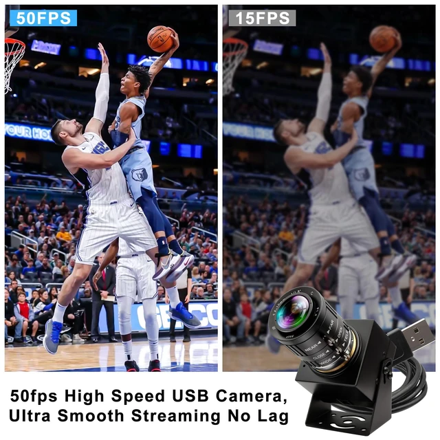 Alt view image 2 of 5 - IFWATER 5MP Global Shutter USB Camera 1944P@50fps High-Speed Webcam with 3.6-10mm 3X Manual Zoom Lens Ideal for Lightburn, Motion Capture, Face Recognition & QR Code Scanning